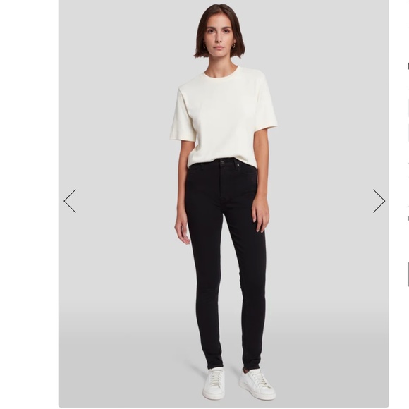 7 For All Mankind, SLIM ILLUSION LUXE HIGH WAIST SKINNY IN BLACK, size 30 - Picture 1 of 6